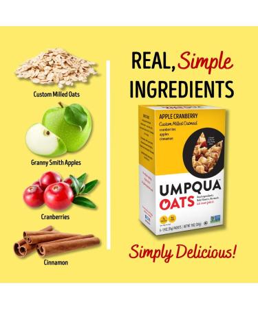 Umpqua Oats Apple Cranberry Oatmeal Packets - 24 Pack | Non-GMO, Custom Milled & All-Natural - Buy Online on GoSupps.com