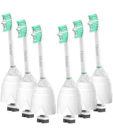 Osctor Replacement Brush Heads Compatible with Phillips Sonicare E-Series HX7022/66, 6 Pack, Fit Essence, Xtreme, Elite, Advance and CleanCare Screw-on Electric Sonic Toothbrush Handles