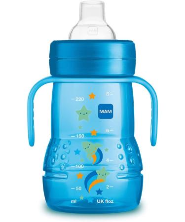MAM Training Cup (1 Count) MAM Sippy Cup Drinking Cup for Babies With Spill-Free Spout and Non-Slip Handles For Boys 8 Ounces Blue 4+ Months Boy - Buy Online on GoSupps.com