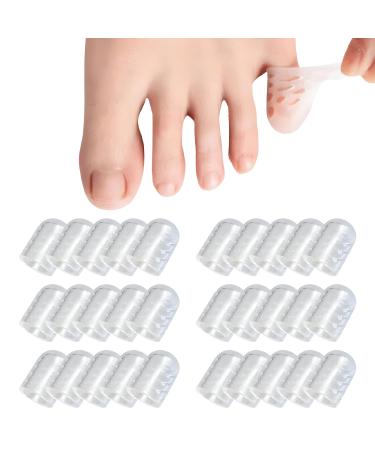 30 Pcs Silicone Anti-Friction Toe Protector Upgraded Gel Toe Caps Protectors with Breathable Holes for Men Women to Protect from Rubbing Ingrown Toenails Corns Blisters Hammer Toes (30 Pcs)