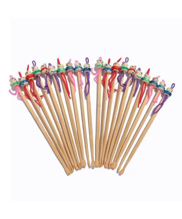 20 Pcs Mix Cute Doll Bamboo Earpick Ear Care Random Color Ear Cleaner Tool Handmade Wood Ear Picks Earwax Removal Ear Wax Remover Cleaning Tool