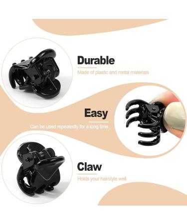 Hanyousheng 24 Pcs Mini Hair Clips - Non-Slip Black Plastic Claw Clips for Women and Girls | Hair Accessories - Buy Online on GoSupps.com