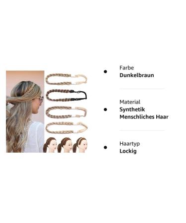 Buy Dark Brown Braided Hair Extensions - Classic Chunky Wide Headband Pigtails for Women & Girls - Buy Online on GoSupps.com
