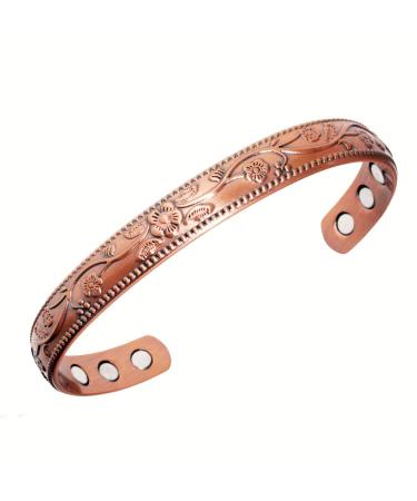Copper magnetic bracelet with 6 magnets for men and women
