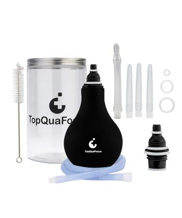 TopQuaFocus 320ml Enema Bulb Kit Anal Douche Bulb kit for Man Woman Cleaning Douche Bulb Men(320ML Black)