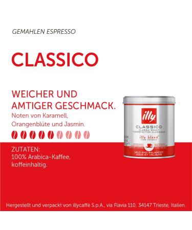 Illy Ground Coffee for Espresso INTENSO - Intense Roast 125g Can (Pack of 2) - Premium Italian Espresso Classico for Perfect Brewing - Buy Online on GoSupps.com
