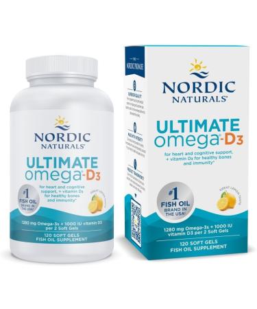 Nordic Naturals Ultimate Omega-D3 Lemon 1000 mg 120 Soft Gels