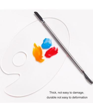  Julyue Acrylic Cosmetic Palette with Spatula Thumb Hole Nail Art Mixing Palette Transparent Drawing Mixing Palette Cosmetic Makeup Palette for Liquid Foundation - Buy Online on GoSupps.com