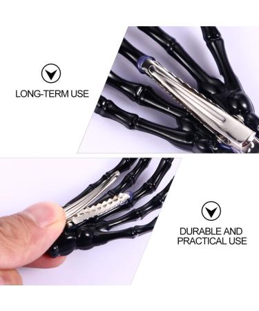 Lurrose 6Pcs Halloween Skeleton Hands Hair Clips - Gothic Bone Claws for Punk Rock Party Dress Up - Buy Online on GoSupps.com