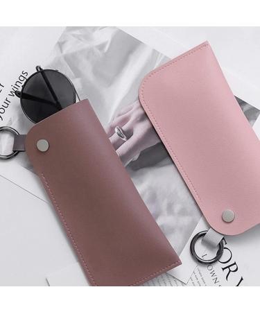 EXCEART 2pcs PU Leather Eyeglasses Pouch - Portable Sunglasses Storage Bag with Hanging Ring for Men & Women | International Shipping - Buy Online on GoSupps.com