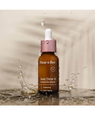 Hydrating & Anti-Aging Face Serum | 100% Vegan Hyaluronic Acid for Sensitive & Dry Skin | Just Dew It by Fleur & Bee - 1 fl oz - Buy Online on GoSupps.com