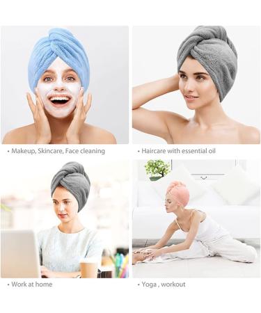 Trabag Hair Turban Towel Set - 3 Ultra-Absorbent Hair Drying Scarves with Button for Long Hair | Quick-Drying Salon Hair Towel - Buy Online on GoSupps.com