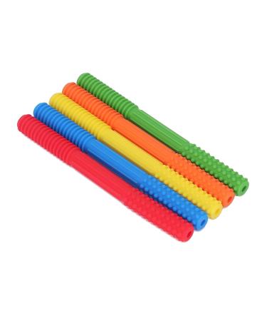 Buy Baby Teething Toys 5 Pack Silicone Chewing Straws for Toddlers & Infants | Safe Colorful & Durable - Buy Online on GoSupps.com