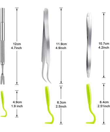 Kiiwah 6pcs Tick Remover Tool Set for Humans and Pets - Stainless Steel Tick Tweezers and Plastic Tick Hook in Storage Box - Buy Online on GoSupps.com