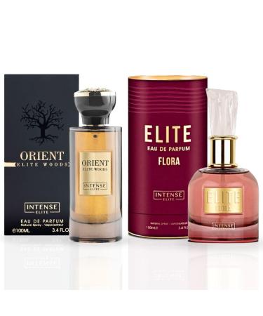 Arabian Perfumes for Women & Men Orient Elite Woods & Elite Flora (Pack of 2) - Eau de Parfum Sprays 100ML (3.4 OZ) Long-Lasting Perfume For Men & Women - Premium Valentine s Day Gifts AMAZING BUNDLE