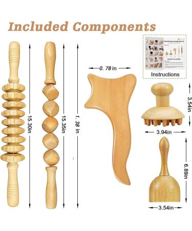 5 in 1 Maderotherapy Set - Anti-Cellulite Massage Device & Gua Sha Cup for Pain Relief & Skin Tightening - Buy Online on GoSupps.com