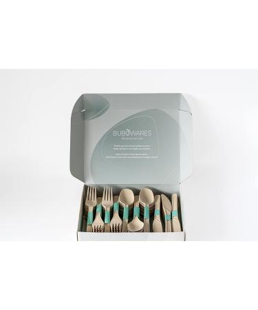 Bubuwares Bamboo Fibre Cutlery Set - Compostable Disposable Sustainable Biodegradable Utensils - 100 Pieces - 100percentagePlastic-Free Single-use Perfect for Picnics Camping Parties - Buy Online on GoSupps.com
