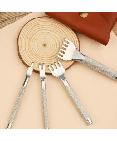 4 PCS Leather Stitching Punch Set - Stainless Steel DIY Diamond Lacing Chisel for Leather Craft - Buy Online on GoSupps.com
