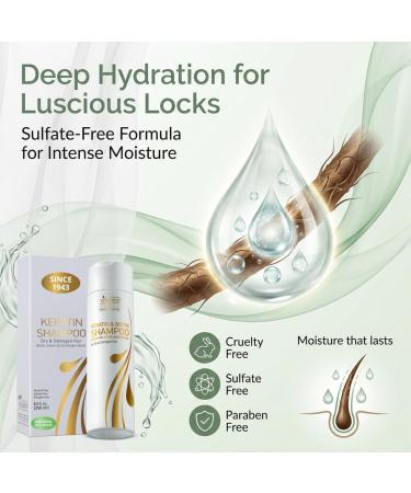 Vitamins Keratin Shampoo Hair Treatment with Biotin, Collagen & Castor Oil - Sulfate Free for Dry, Damaged, Color Treated Hair - Buy Online on GoSupps.com