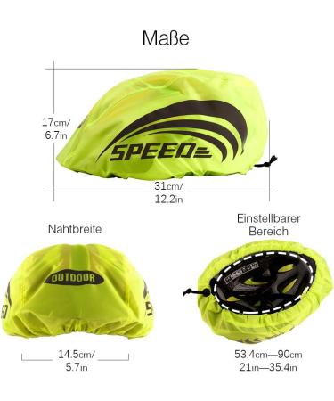 Landjoy Waterproof Bicycle Helmet Cover - Rain Protection with Reflectors Wind-Repellent & Breathable - 2 Green - Buy Online on GoSupps.com