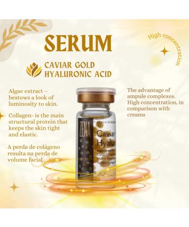 Zena Caviar Gold Hyaluronic Serum - CollagenBoosting Microneedling Solution for Radiant Skin - Buy Online on GoSupps.com