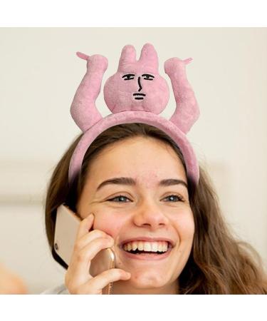 Funny Plush Headbands Bunny Hairband Grab Bangs Headdress | Rabbit Hair Clip Funny Rabbit Stuffed Animal Toy Hair For Boys Girls Halloween Accessories - Buy Online on GoSupps.com