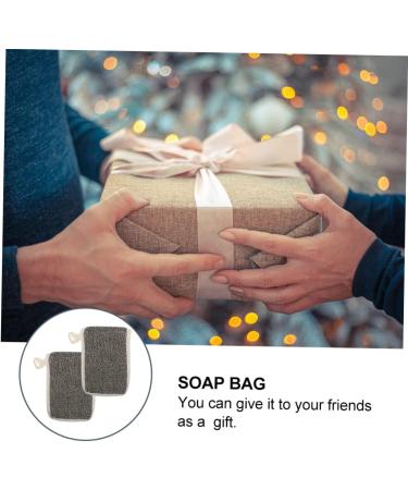 PLAFOPE 2pcs Black Linen Soap Bag Soap Mesh Pouch Bar Soap Pouch Drawstring Soap Bag Soap Mesh Holder Flax - Buy Online on GoSupps.com