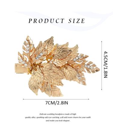 Casdre Leaf Hair Clip - Gold Crystal Bridal Hair Piece for Women & Girls - Buy Online on GoSupps.com