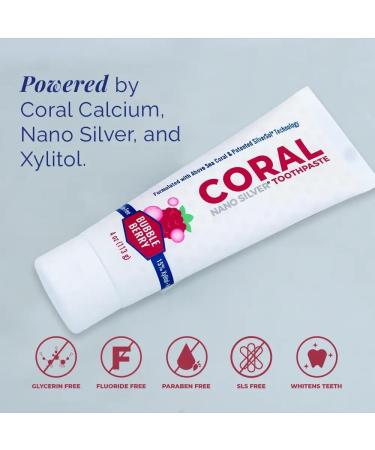Coral Nano Silver Kids Toothpaste Natural Fluoride-Free Children s Whitening & Remineralizing Toothpaste with Coral Calcium SLS-Free Safe to Swallow Anti-Plaque Bubble Berry 4 oz Bubble Berry 4 Ounce (Pack of 1) - Buy Online on GoSupps.com