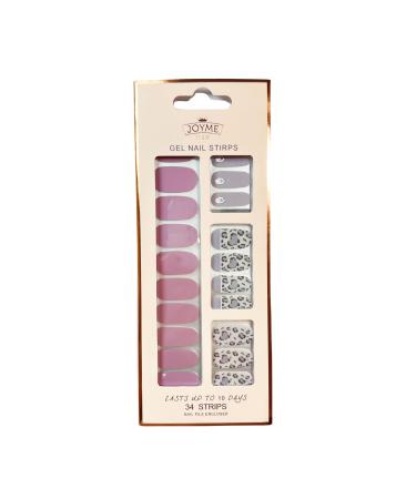 GoBudsGo 34PCS Nail Strips Nail Stickers with UV Free Color Street Nail Strips with Easy to Apply & Remove 12 Sizes Nail Polish Wraps with Cuticle Stick and Nail File E042-20