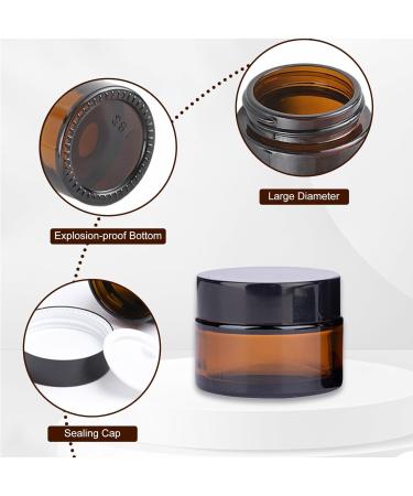 SUQURTOM 10 Pack 30ml Amber Glass Cosmetic Containers - Refillable Cream & Lotion Jars for Essential Oils - Buy Online on GoSupps.com