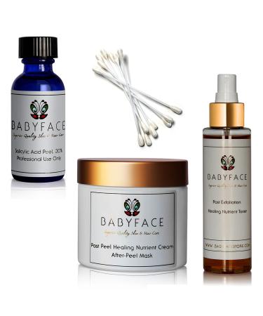 Babyface Deluxe 30% Salicylic Acid Chemical Peel Kit 44-Piece Complete Set for At Home Use 20 Peels