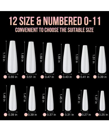 Rosy Finch XXL Extra Long Coffin Stick on Nails - White 2, Long Press Acrylic False Nails with Glue & File for Women - Buy Online on GoSupps.com