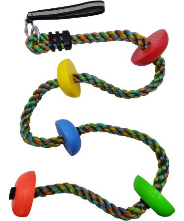 Xinlinke Colorful Climbing Rope Ladder with Platforms - Kids Indoor/Outdoor Swing Set Accessory - Buy Online on GoSupps.com