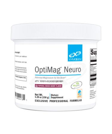 XYMOGEN OptiMag Neuro Magnesium Powder - Magnesium L-Threonate Magnesium Malate + Magnesium Glycinate Chelated Magnesium to Support Brain Health - Supports Relaxation - Mixed Berry (60 Servings) Mixed Berry 5.29 Ounce (Pack of 1)