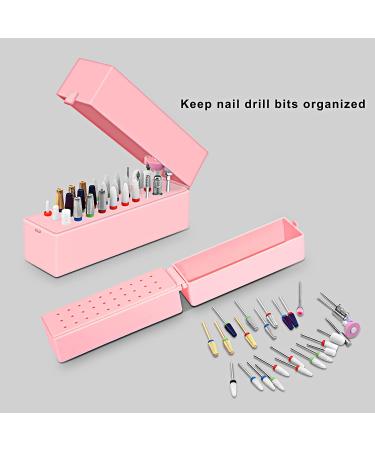 CGEB Nail Drill Bits Holder Stand Organizer - 30 Holes Manicure Tools Container (Pink) - Buy Online on GoSupps.com
