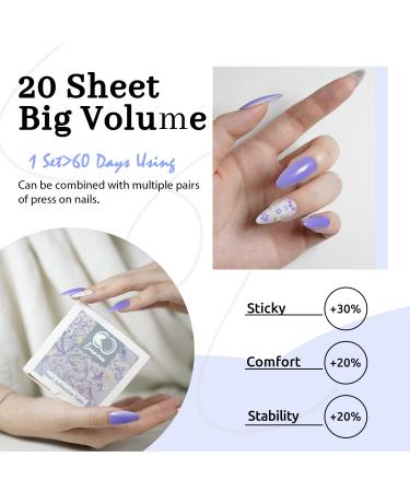 Nail Adhesive Tabs (486 pcs), Enamour Waterproof Nail Stickers - Press On Nail Glue Tabs for Long/Almond False Nails - 20 Sheets - Buy Online on GoSupps.com