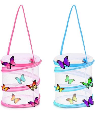 TAIZER Butterfly Habitat Insect Cage Bug Catcher Net Butterfly Habitat Cage Insect Reproduction Mesh Insect Habitat Collapsible Bug Catcher Net Insect Mesh Cage Mini Habitat Cage (Pink) - Buy Online on GoSupps.com
