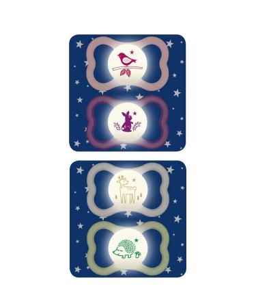 Buy MAM Air NIGHT Silicone Pacifier 16+ | Set of 4 Girls with Sterilized Transport Boxes | International Shipping Available - Buy Online on GoSupps.com