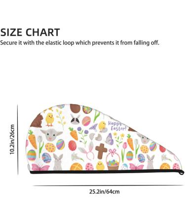 Hair Towel Wrap | Quick Drying Towel Turban with Button | Perfect for Fast Hair Drying - Happy Easter - Buy Online on GoSupps.com