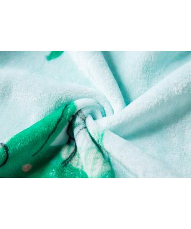Buy Xinne Young Girls Soft Bathrobe | Cute Pattern Flannel Hoodie Pajamas Nightwear - Amazing Green 140/7T | International Shipping Available - Buy Online on GoSupps.com