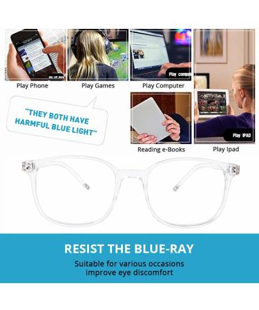 Buy LNTICB Blue Light Filter Glasses | TR90 Computer & Gaming Safety Glasses for Men & Women - Stylish UV Protection & Eye Strain Relief - Buy Online on GoSupps.com