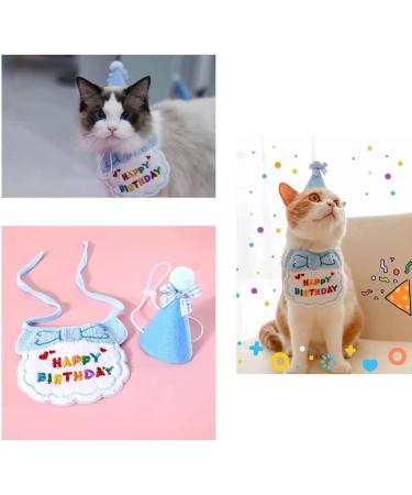 Fashion Pet Collar Dog Pet cat birthday hat Dog Birthday Accessories Dog cat pet spit pocket towel Floral Necklace with Hat Dog Birthday Suit Dog Birthday Scarf and Hat - Buy Online on GoSupps.com