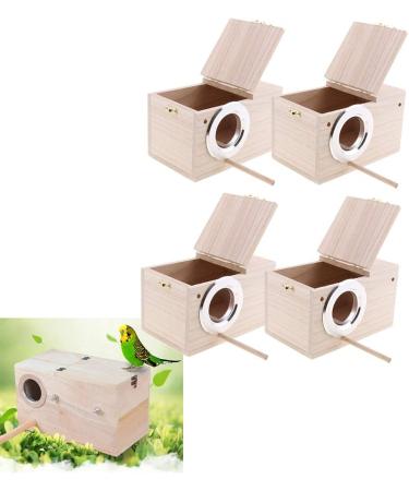 joyMerit 4Pcs Budgie Nest Box Breeding Boxes Aviary Bird Nesting With Stick - Buy Online on GoSupps.com
