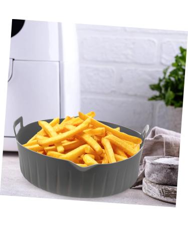 Zerodeko 2pcs Air Fryer Pan Deep Fryer Silicone Bakeware Silicone Air Fryer Liner to Rotate Household Food Greyx2pcs 23X20X8CMx2pcs - Buy Online on GoSupps.com