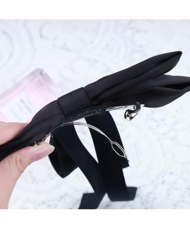 Inilbran Vintage Silk Bow Hair Clips Black Bowknot Hair Barrettes French Silk Hair Clip Barrette Retro Bow Hair Accessories French Bowknot Clip Headpiece for Women and Girls Headdress - Buy Online on GoSupps.com