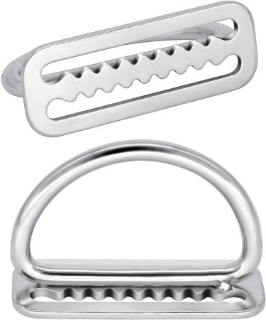 Dawitrly 2Pack Stainless Steel Weight Belt Keeper - 5cm/2'' Serrated Scuba Diving Retainer Stopper with D Ring for BCD Accessories - Buy Online on GoSupps.com