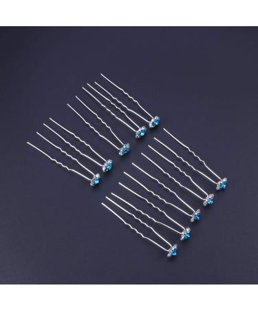 Frcolor 20Pcs Strass Hairpins - Blue Flower Hair Needles for Wedding & Bridal Updos - U-Shaped Hairdress Accessories - Buy Online on GoSupps.com