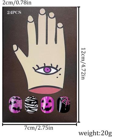 Halloween Nails Short Nail Stickers Press on Nails Short | Bat Spider Ghost False Nails Halloween Nail Design Nail Art Stickers Nail Halloween Decorations - Buy Online on GoSupps.com