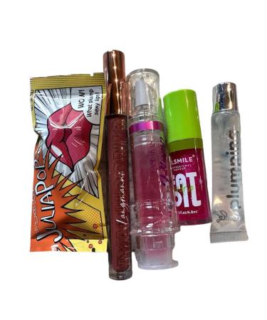 Diva Stuff Lip Plumping Gloss Set - 5 Piece Hydrating Lip Gloss - Clear Sheer & Shimmer - Paraben Free Cruelty Free with Chili Seed Oil & Hyaluronic Acid - International Shipping Available - Buy Online on GoSupps.com